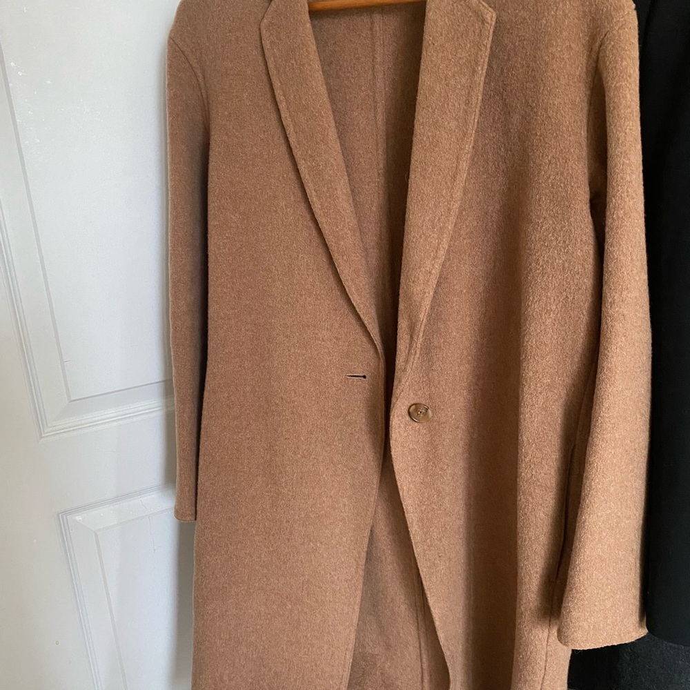 Uniqlo Camel Long Wool Blend Coat